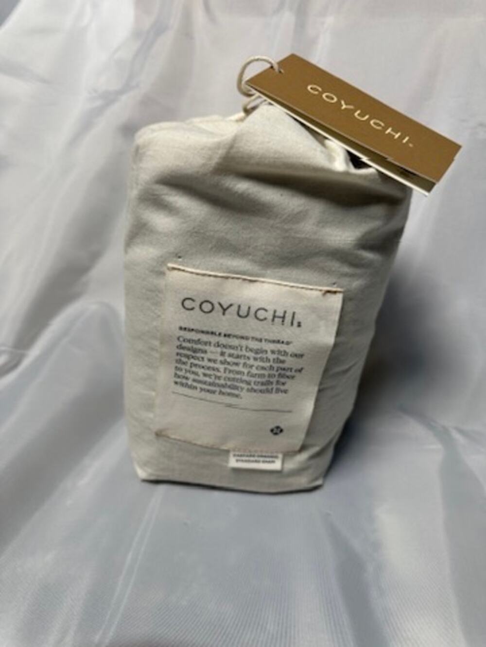 Coyuchi Cascade Organic Matelasse Standard Sham Morel 20x26 Organic Cotton